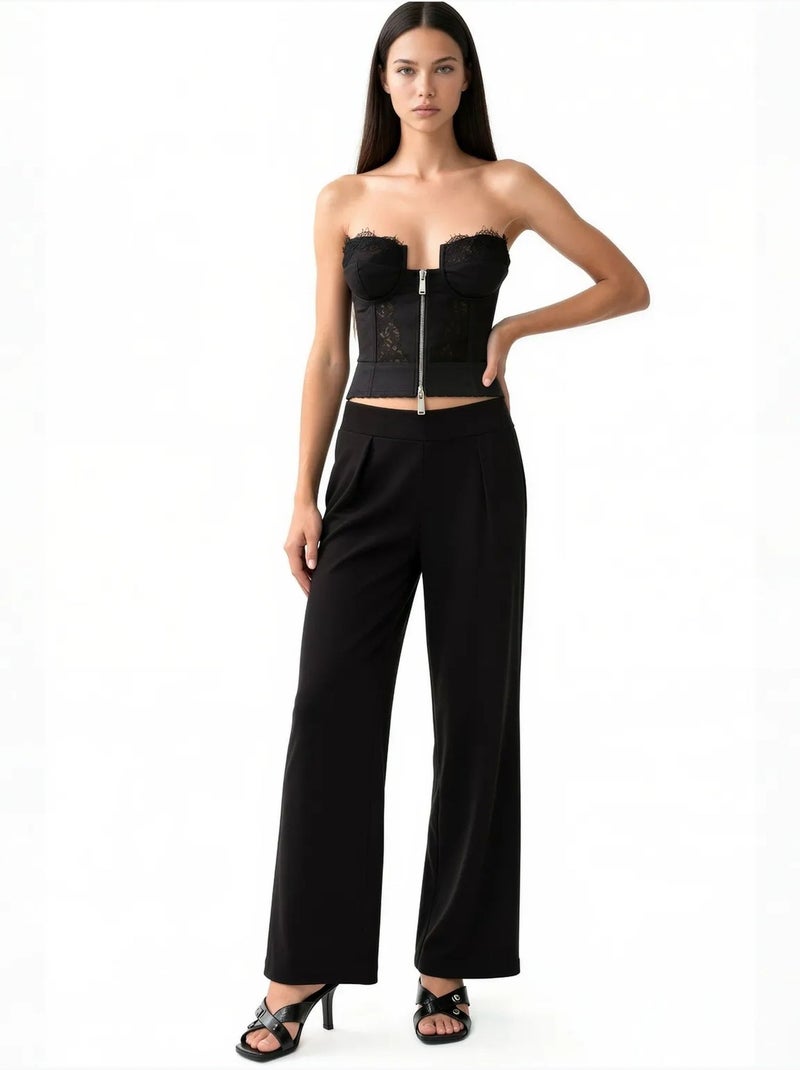 Pantalon femme en mélange modal busem Noir - Kiabi