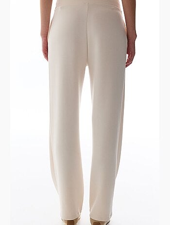 Pantalon femme en modal à jambe droite, taille haute penti