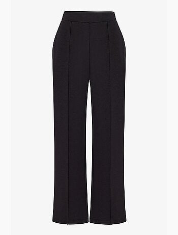 Pantalon femme en modal à jambe droite, taille haute penti