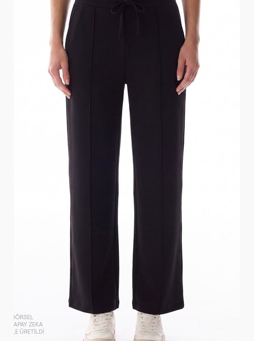 Pantalon femme en modal à jambe droite, taille haute penti - Kiabi Pantalon femme en modal à jambe droite, taille haute penti - Kiabi