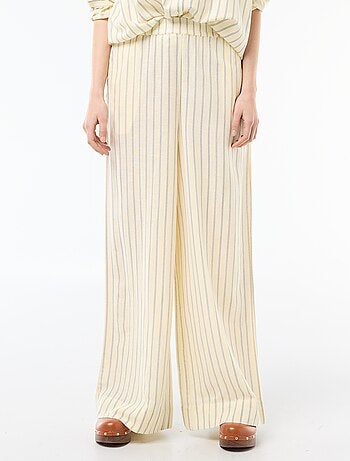 Pantalon femme en toile légère à coupe large