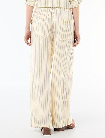 Pantalon femme en toile légère à coupe large