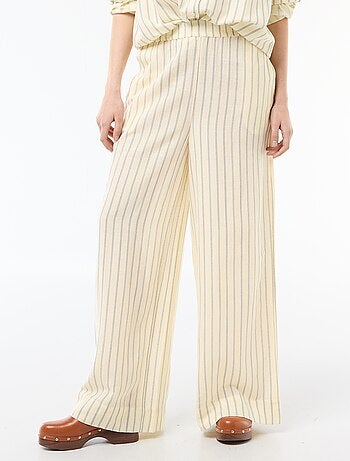 Pantalon femme en toile légère à coupe large