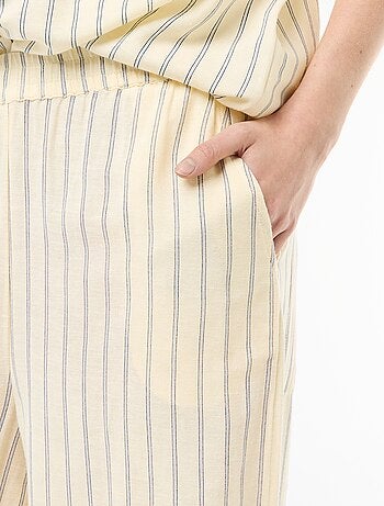Pantalon femme en toile légère à coupe large