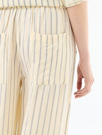 Pantalon femme en toile légère à coupe large
