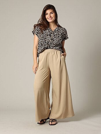 Pantalon femme en viscose bohème à taille élastiquée 'Deeluxe'