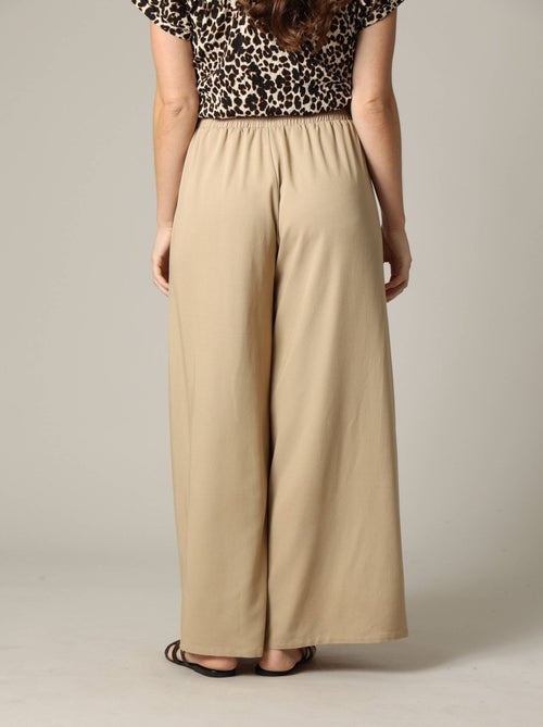 Pantalon femme en viscose bohème à taille élastiquée 'Deeluxe' - Kiabi