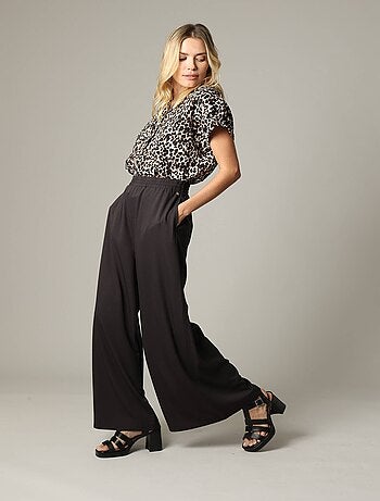 Pantalon femme en viscose bohème à taille élastiquée 'Deeluxe'