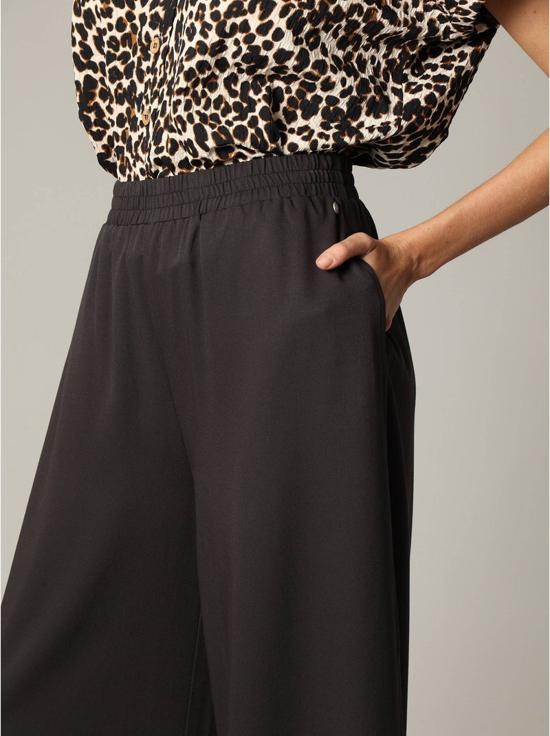 Pantalon femme en viscose bohème à taille élastiquée 'Deeluxe' Noir - Kiabi