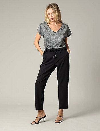 Pantalon femme en viscose casual avec taille élastiquée 'Deeluxe'