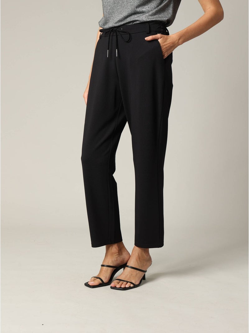 Pantalon femme en viscose casual avec taille élastiquée 'Deeluxe' Noir - Kiabi