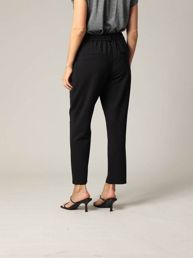 Pantalon femme en viscose casual avec taille élastiquée 'Deeluxe' Noir - Kiabi