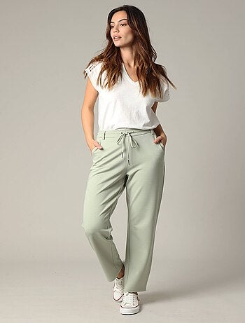 Pantalon femme en viscose casual avec taille élastiquée 'Deeluxe'