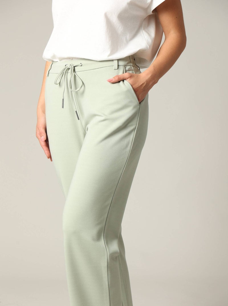 Pantalon femme en viscose casual avec taille élastiquée 'Deeluxe' Vert tilleul - Kiabi