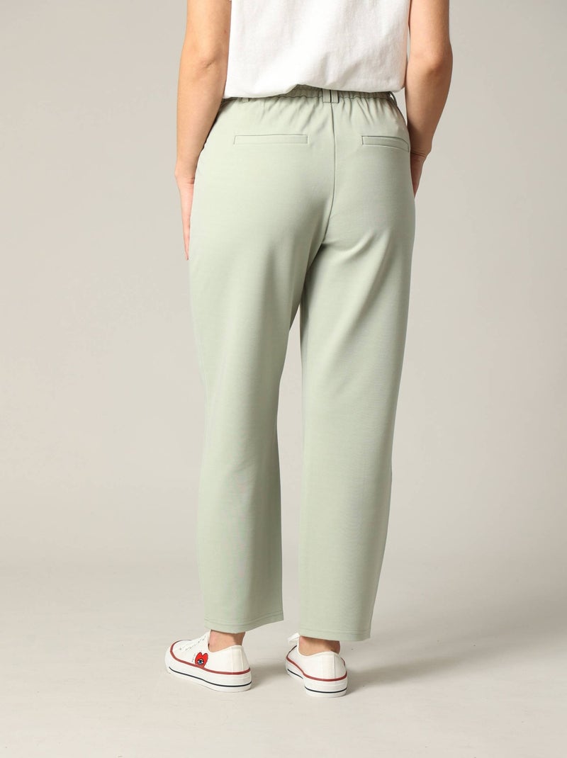 Pantalon femme en viscose casual avec taille élastiquée 'Deeluxe' Vert tilleul - Kiabi
