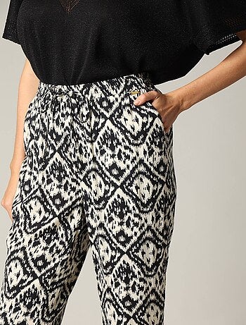 Pantalon femme en viscose ethnique avec taille élastiquée 'Deeluxe'