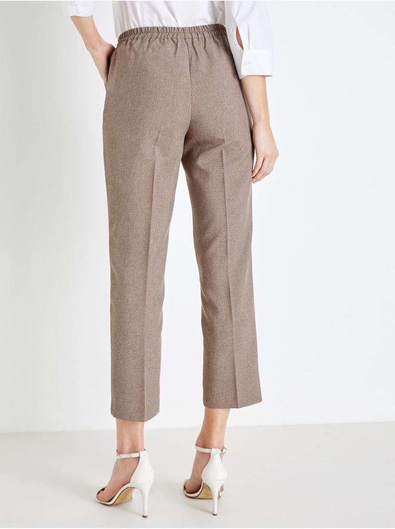 Pantalon femme entièrement élastiqué - DAXON Beige chiné - Kiabi