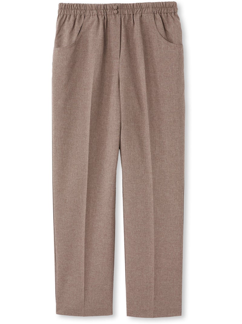 Pantalon femme entièrement élastiqué - DAXON Beige chiné - Kiabi