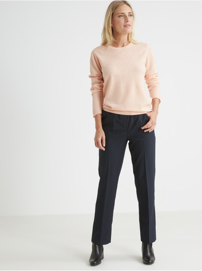 Pantalon femme entièrement élastiqué - DAXON Bleu marine - Kiabi