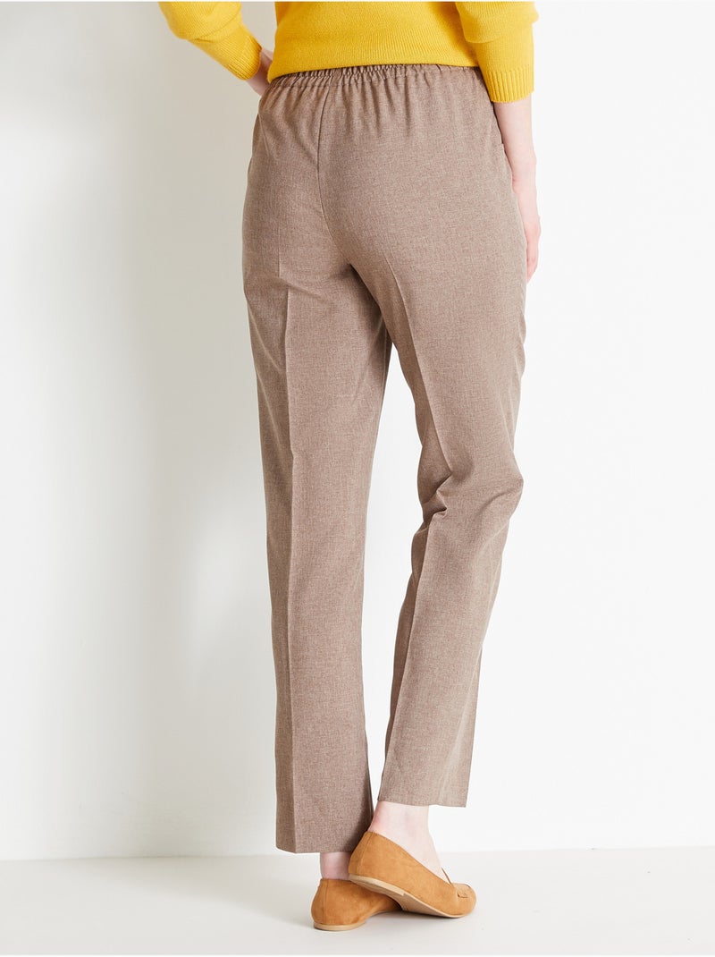 Pantalon femme entièrement élastiqué - DAXON Marron - Kiabi
