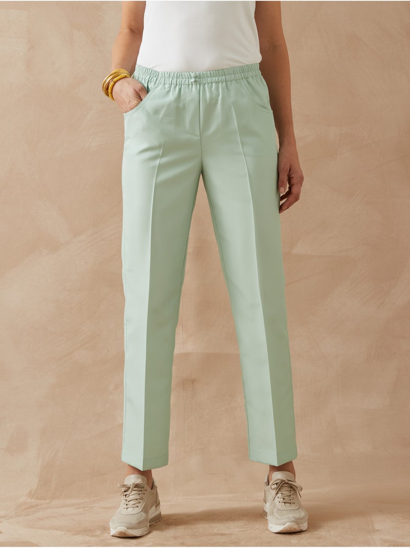 Pantalon femme entièrement élastiqué - DAXON Vert clair - Kiabi