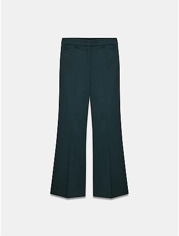 Pantalon femme évasé taille haute en gabardine dilvin