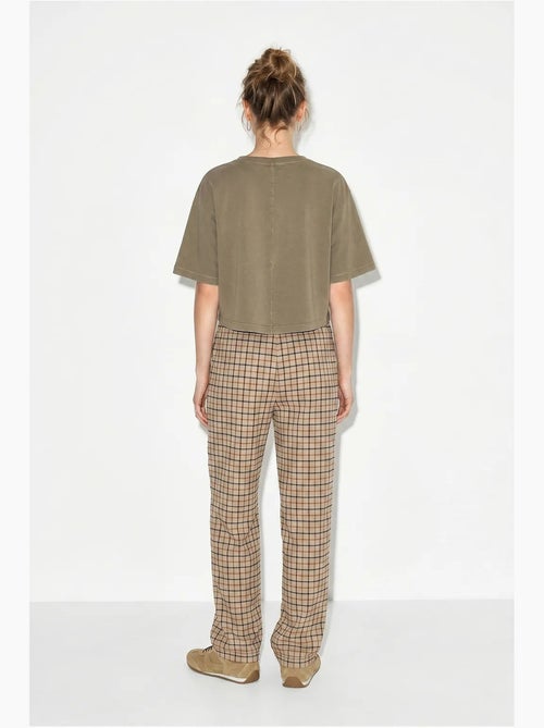 Pantalon femme large à carreaux lucci - Kiabi