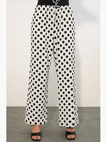 Pantalon femme large à pois bdart