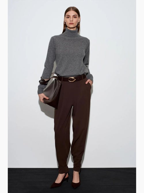 Pantalon femme large à taille haute en crêpe dilvin - Kiabi Pantalon femme large à taille haute en crêpe dilvin - Kiabi