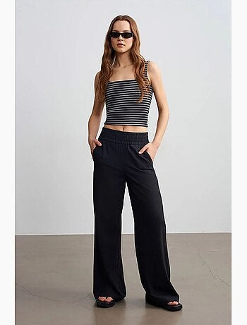Pantalon femme large en crêpe dilvin