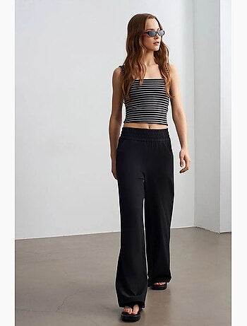 Pantalon femme large en crêpe dilvin
