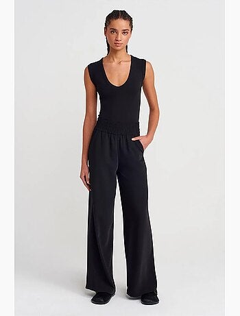 Pantalon femme large en crêpe dilvin