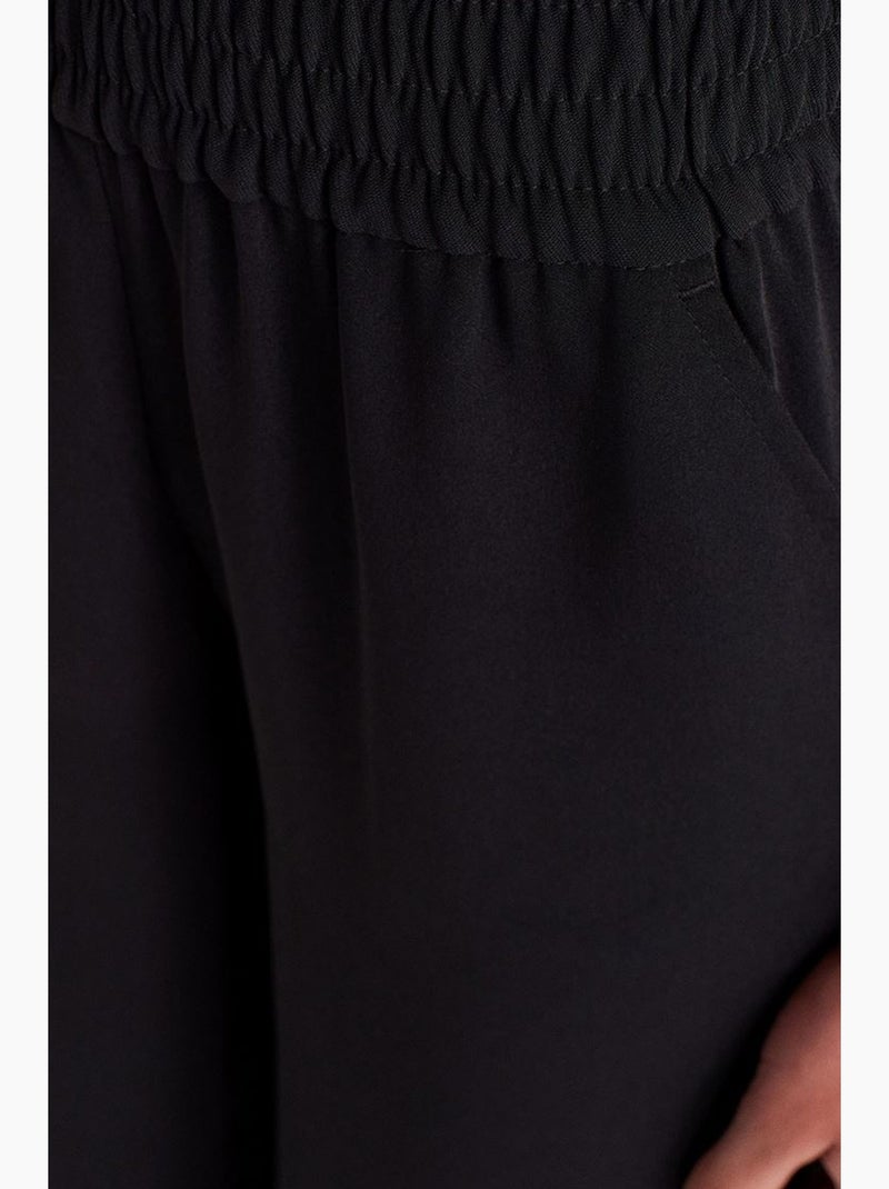 Pantalon femme large en crêpe dilvin Noir - Kiabi