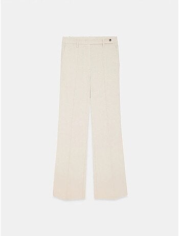 Pantalon femme large en crêpe, taille mi-haute dilvin