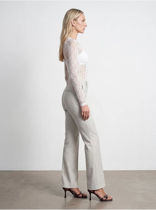 Pantalon femme large en crêpe, taille mi-haute dilvin - Kiabi