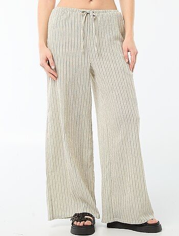 Pantalon large en maille femme