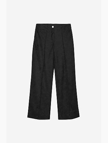 Pantalon femme large en simili cuir à taille haute dilvin