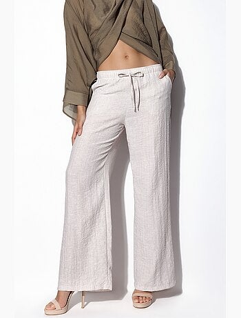Pantalon femme large en tissu tissé busem