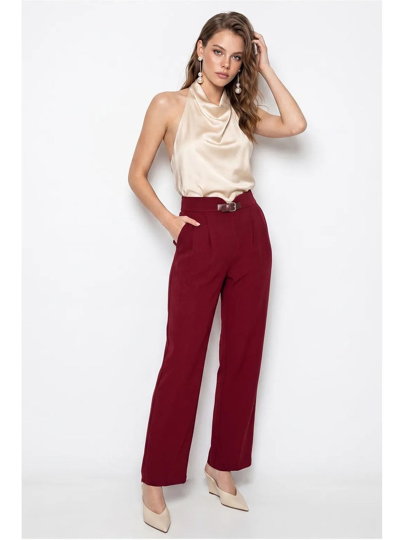 Pantalon femme lucci Rouge bordeaux - Kiabi