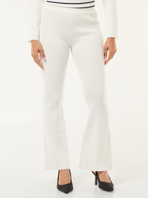 Pantalon femme maille lourde ample taille élastiquée - Kiabi