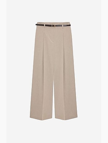 Pantalon femme palazzo en crêpe avec ceinture dilvin