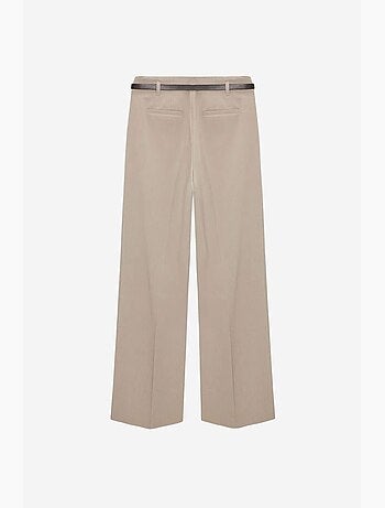 Pantalon femme palazzo en crêpe avec ceinture dilvin
