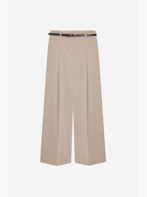 Pantalon femme palazzo en crêpe avec ceinture dilvin - Kiabi