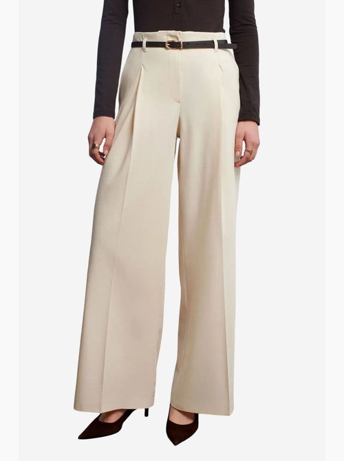 Pantalon femme palazzo en crêpe avec ceinture dilvin - Kiabi Pantalon femme palazzo en crêpe avec ceinture dilvin - Kiabi