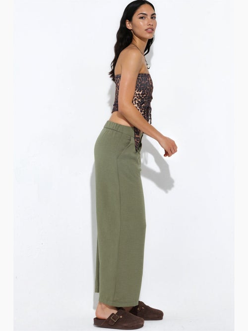 Pantalon femme taille haute à jambe large busem - Kiabi