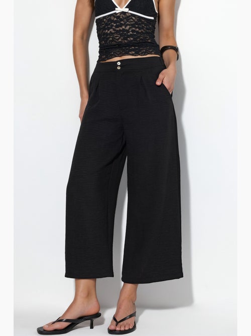 Pantalon femme taille haute à jambe large busem - Kiabi