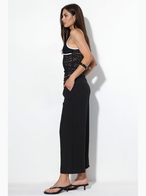 Pantalon femme taille haute à jambe large busem - Kiabi