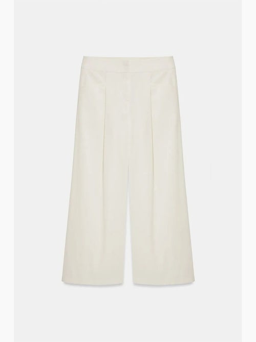 Pantalon femme taille haute à jambe large et plis dilvin - Kiabi Pantalon femme taille haute à jambe large et plis dilvin - Kiabi