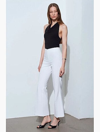 Pantalon femme taille haute évasé dilvin