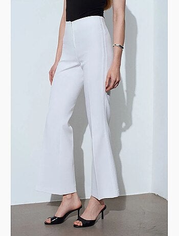 Pantalon femme taille haute évasé dilvin